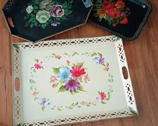 Vintage metal trays