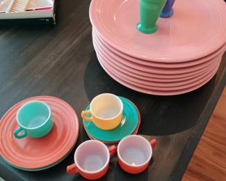 Vintage children dishes and fiestaware