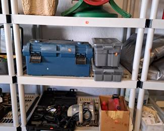 POWER TOOLS, TOOL BOXES, CHRISTMAS ORNAMENTS AND TREE STANDS