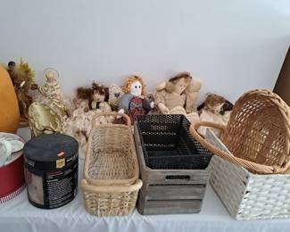 BASKETS, FABRIC ANGELS