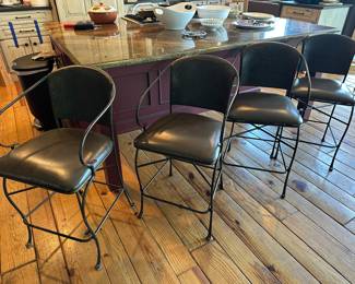 Solid Metal Bar Stools, 4 counter height