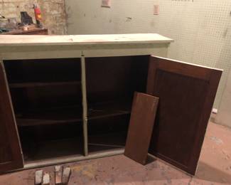 Antique chippy jelly cabinet w/ doors open. Photo #2