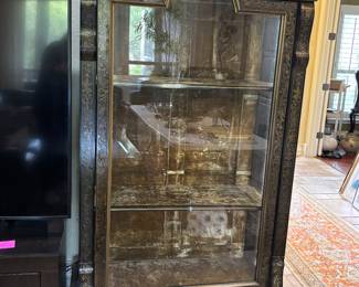 Pair of beautiful Boulle antique cabinets with their original velvet lining.