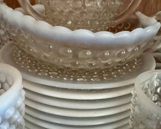 Hobsnail Moonstone Dishes