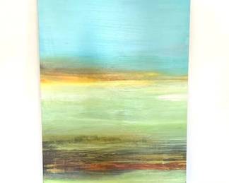 Abstract Multicolored Painting on Canvas - Signed by Artist. 66" x 40"