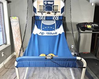 Rally Roar Arcade Basketball Game Machine with Basketballs, Keeps Score
