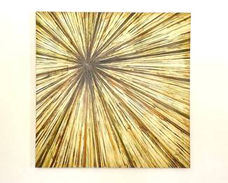 Textured Abstract Painting - Green and Brown, 47" x 47".