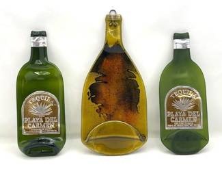 Tequila Playa Del Carmen - Glass Bottle Wall Art & Decor Set