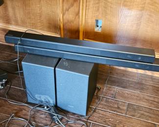 Set of Two Samsung Sound Bars and Subwoofers