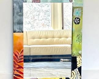 Abstract Floral Heavy Epoxy Framed Mirror - 30" x 41"