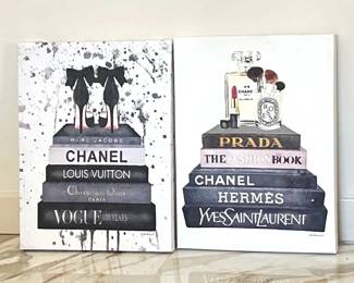 Parisian Fashion Brands Canvas Prints Lot Each 23.5 x 17.5