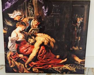 Peter Paul Rubens "Samson and Delilah" Canvas Stretched over Wood Block Frame 28" x 30"