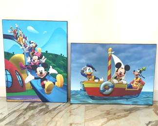Mickey Mouse Canvas Prints - Set of Two.