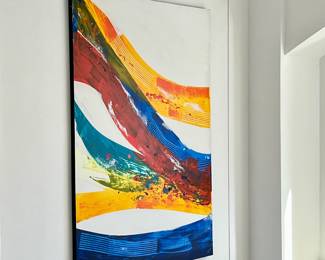 Large Vibrant Abstract Wall Art- Acrylic Painting On Canvas 70” x 50”