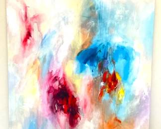 Abstract Multicolored Watercolor Canvas Print - 40" x 50"