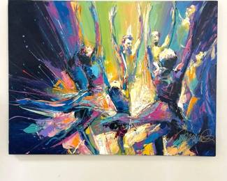 Colorful Abstract Dance Canvas Painting 30" x 40"