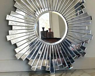 Contemporary Circular Sunburst Mirror - 37.5 inches