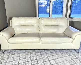 Ashley Furniture Faux Leather Cream Couch