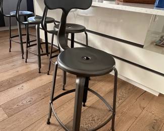 RH (Restoration Hardware) T-back metal counter height stools (4x)