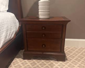 Stanley Furniture walnut nightstand (2x), 28"x17"