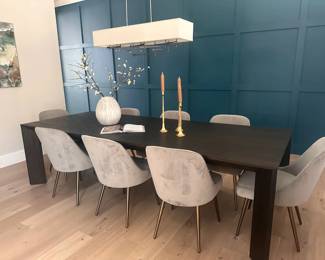 RH (Restoration Hardware) Arles Dinng Table 108". Black Oak finish. Seats 10 easily. Retails for $6,300. Lightly used and in perfect condition.