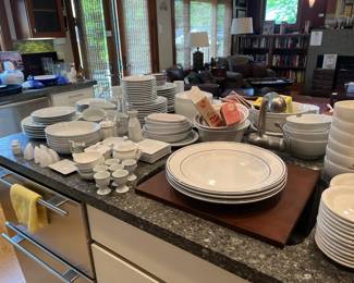 More of the kitchen and decorative items for sale during in-person shopping.