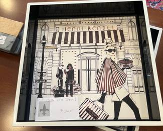 $200 Henri Bendel Megan Hess collectible tray. 12.5 sq. x 2.5"h. Designer Icon is now closed. Two trays available.