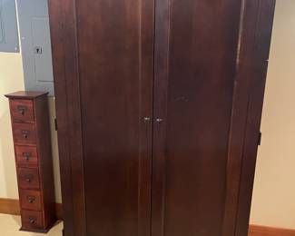 $120. Armoire with drawers and hanging rod. 44"w x 21.5"d x 73.75 "h