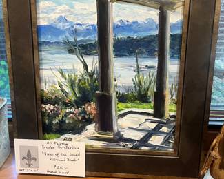 $210. Brooke Borcherding original " View of the Sound from Richmond Beach". Framed 11"w x 18"h. Available for online buying Wednesday per instructions in sale details.