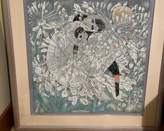 $500. Jiang Tiefeng. "Little White Flowers". 36" x 36" sq. Available for online buying Wednesday per instructions in sale details.
