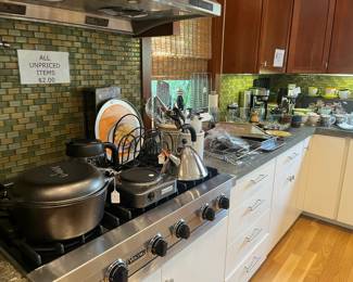 More of the kitchen and decorative items for sale during in-person shopping.