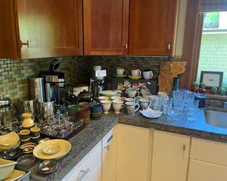 More of the kitchen and decorative items for sale during in-person shopping.