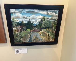 $280. Brooke Borcherding "Exiting the Wetlands". Framed it is 16"w x 13"h. Available for online buying Wednesday per instructions in sale details.