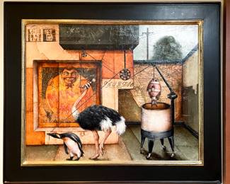 Tyson Grumm."The Geordie Pulley Mechanism". Acryllic on panel. 16"h x 20" w