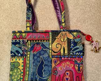 Laurel Burch Dog Tails Patchwork Tote Bag