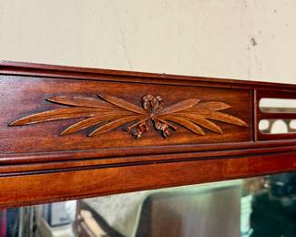 Carving on Top of Bureau Mirror