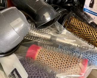 Various Hair Dryers and Round Brushes