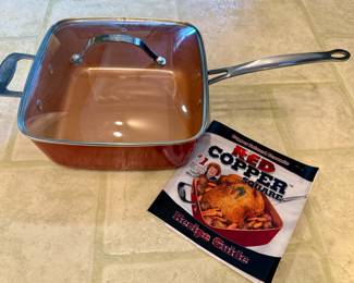 Red Copper Square Pan