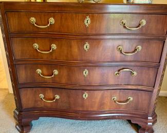 Four Drawer (Dovetail Construction) Curved Bureau by White Fine Furniture