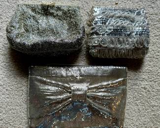 Silver Beaded Evening Clutches by Whiting and Davis and La Regale