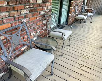 Cushioned Garden Chairs and Side Table