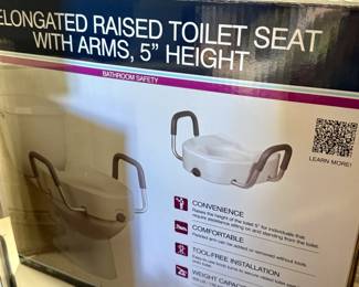 Drive Elongated Raised Toilet Seat with Arms