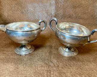 Weighted Sterling Silver Sugar Bowl and Creamer