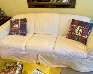 Slipcovered Three Seat Sleeper Sofa