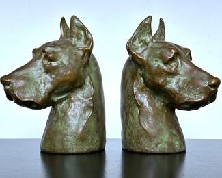 Vintage McClelland Barclay Great Dane Dog Sculpture Bookends 