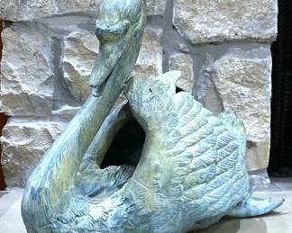 Large bronze Garden Fountain Swan
