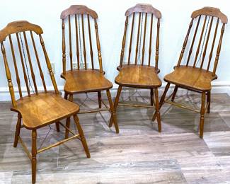 Antique Comb-back side chairs with wire support 