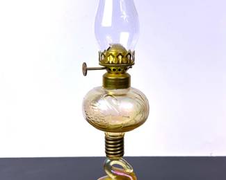 Fenton Art Glass Oil Lamp