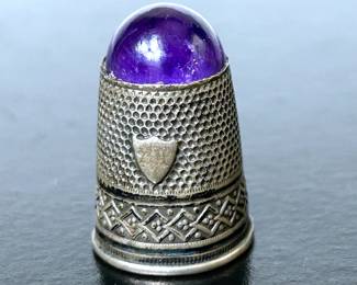Antique French silver sewing thimble