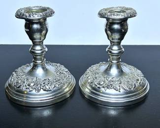 Sterling silver candle holders by Kirk & Sons